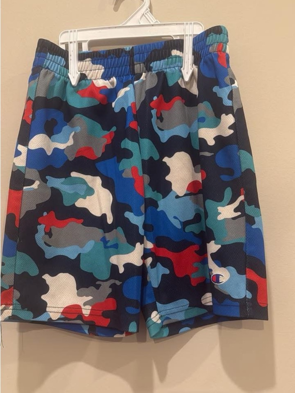 Champion Blue Red White Gray Camo Mesh Shorts